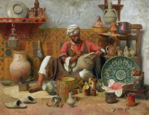 North Africa Collection: A pottery studio, Tanger