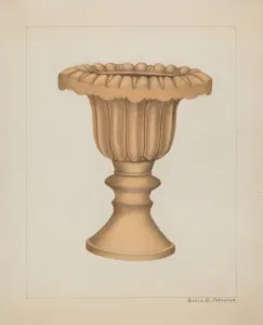 Fluted Prints: Pottery Vase, c. 1938. Creator: Annie B Johnston