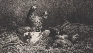 Jacque Prints: Poules, 1867. Creator: Charles Emile Jacque