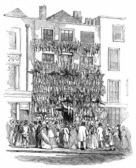Camden Gallery: Poulterers shop, Holborn-Hill, 1845. Creator: W. J. Linton
