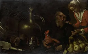 Pear Prints: The Poultry Seller, 1620-1643. Creator: Cornelis Jacobsz Delff