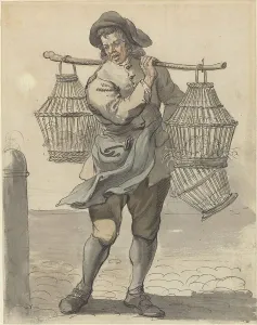 Vendor Prints: A Poultry Seller, c. 1759. Creator: Paul Sandby