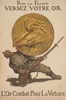 Historyposter And Graphic Design Prints: Pour la France versez votre or. L or combat pour la victoire, 1915