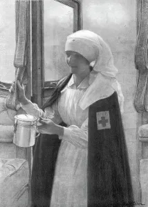 War Work Prints: Pour nos soldats, s'il vous plait ; Les Queteuses de la Croix-Rouge
