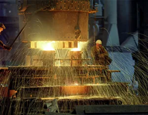 Casting Gallery: Pouring a 23 ton steel casting, Sheffield, South Yorkshire, 1968. Artist: Michael Walters