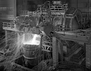 Molten Prints: Pouring molten iron, Park Gate steelworks, Rotherham, South Yorkshire, 1964. Artist