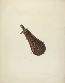 Powder Keg Prints: Powder Flask, 1941. Creator: Stanley Mazur