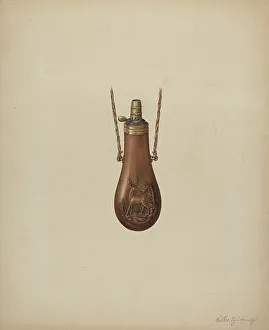 Powder Keg Prints: Powder Flask, c. 1938. Creator: Walter G. Capuozzo