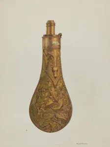 Robert W Prints: Powder Flask, c. 1939. Creator: Robert W. R. Taylor