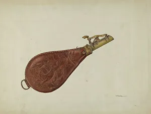 Powder Keg Prints: Powder Flask, c. 1940. Creator: Alf Bruseth