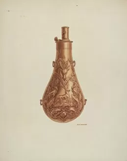 Powder Flask, c. 1940. Creator: Randolph F Miller