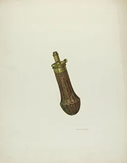 Powder Keg Prints: Powder Flask, c. 1941. Creator: Adolph Opstad