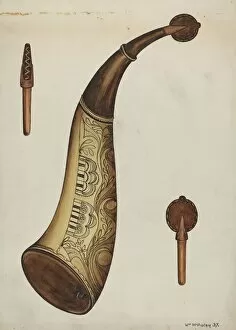 Powder Horn, 1937. Creator: William McAuley