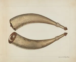 Powder Horn, 1938. Creator: Annie B Johnston