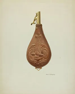 David P Prints: Powder Horn, c. 1937. Creator: David P. Willoughby