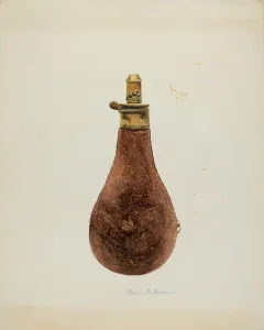 Powder Keg Prints: Powder Horn, c. 1937. Creator: Marius Hansen