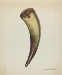 Powder Horn, c. 1938. Creator: Annie B Johnston