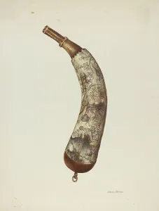 Towner Edith Prints: Powder Horn, c. 1940. Creator: Edith Towner