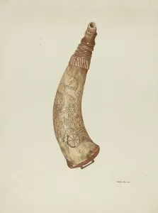Towner Edith Prints: Powder Horn, c. 1940. Creator: Edith Towner