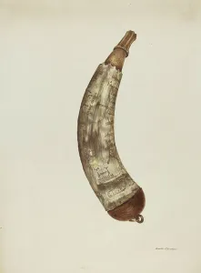 Powder Horn, c. 1940. Creator: Edith Towner