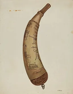 Powder Horn, c. 1940. Creator: William McAuley