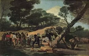 Production Gallery: Powder production in the Sierra de Tardienta, 1814 (1939). Artist: Francisco Goya