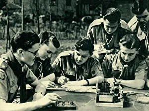 Scout Prints: Practice in Morse Signalling, 1944. Creator: Unknown