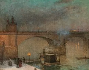 Schikaneder Gallery: Prague, steamer on the Vltava before the Palacky Bridge, ca 1910-1915