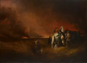 Fire Collection: The Prairie on Fire, 1827. Creator: Alvan Fisher