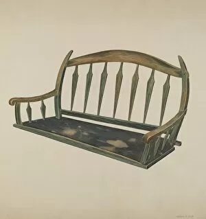 Conestoga Wagon Gallery: Prairie Schooner Seat, c. 1937. Creator: Wilbur M Rice