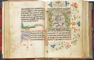 Prayer book. German manuscript on parchment with initials decorated with flowers, c.1425. Creator: Anonymous master