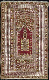 Prayer Rug Prints: Prayer Carpet, Turkey, c. 1890. Creator: Unknown