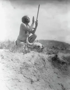 Oglala Prints: Prayer to the Great Mystery, (Slow Bull), c1907. Creator: Edward Sheriff Curtis