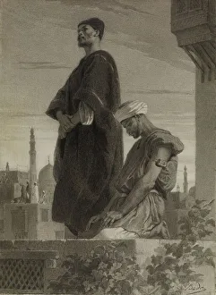 Head Bowed Prints: Prayer on the Housetop, 1864. Creator: Alexandre Bida