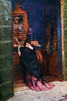 Kneeling Collection: A Prayer to the Madonna, c1877-1912, (1912).Artist: Maurice Bompard