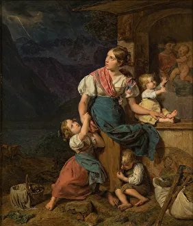 Farmers Prints: Prayer before the storm, 1832. Creator: Waldmüller, Ferdinand Georg (1793-1865)