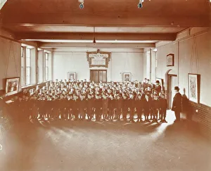 Assembly Prints: Prayers, Jews Free School, Stepney, London, 1908