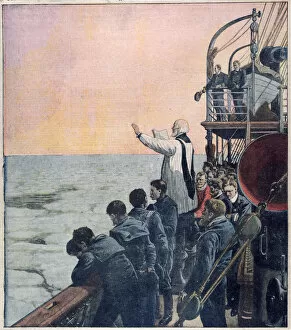 Sadness Gallery: Prayers at the scene of the sinking of the Titanic, 1912