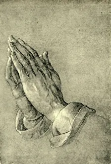 Brush Prints: Praying Hands, 1508, (1943). Creator: Albrecht Durer