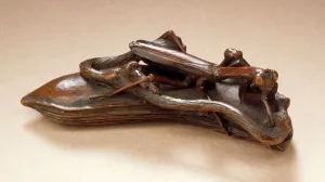 Bean Prints: Praying Mantis on Bean, Second half of 19th century. Creator: Bazan