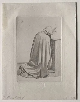 A Praying Monk, 1826. Creator: Johann Friedrich Overbeck (German, 1789-1869); Carl Schulze