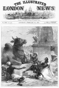 Nandi Prints: Praying to Nandi for relief from Famine, Bengal, India, 1874