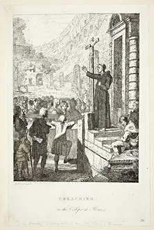 Orator Prints: Preaching in the College at Rome, 1773/75. Creator: David Allan