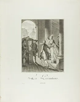 Le Jeune Prints: The Precautions, from Monument du Costume Physique et Moral de la fin du