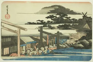 Precincts of the Shiba Shinmei Shrine (Shiba Shinmei keidai), from the series Famous... c.1832/38. Creator: Ando Hiroshige. Precincts of the Shiba Shinmei Shrine (Shiba Shinmei keidai), from the series Famous... c.1832/38