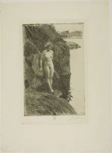 Precipice Prints: Precipice, 1909. Creator: Anders Leonard Zorn