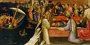 Predella Panel Representing Scenes from the Legend of Saint Stephen, 1408. Artist: Mariotto di Nardo (active 1394-1424) Predella Panel Representing Scenes from the Legend of Saint Stephen, 1408. Artist: Mariotto di Nardo (active 1394-1424)