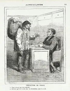 Periodical Prints: Prefecture de police -Vous n'avez pas de médailles? -J'ai cru qu'il n'y avait plus de