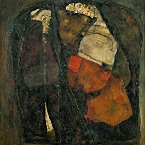 Schiele Prints: Pregnant Woman and Death (Mother and Death), 1911. Creator: Schiele, Egon (1890-1918)