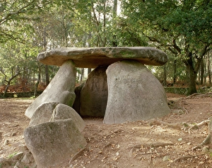 Prehistoric megalithic dolmen, Dolmen of Axeitos, Galicia, Spain, 3600-4000 BC (2000). Creator: LTL